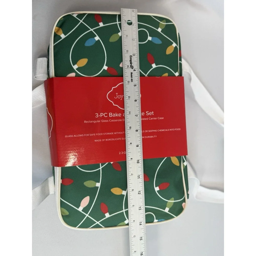 Joyland Casserole Bake & Take Glass Bakeware Dish Insulated Carrier Holiday Gift